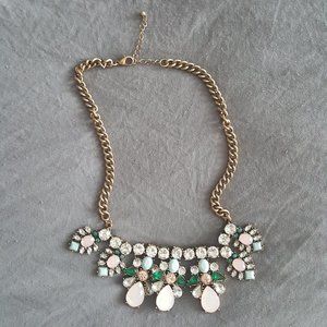 Girly statement necklace ~ pink ~ green ~ sparkly